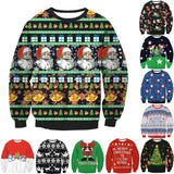 Women's Men's Fashion Christmas Sweatshirt Snowflake Printed  Christmas Sweater Clothes